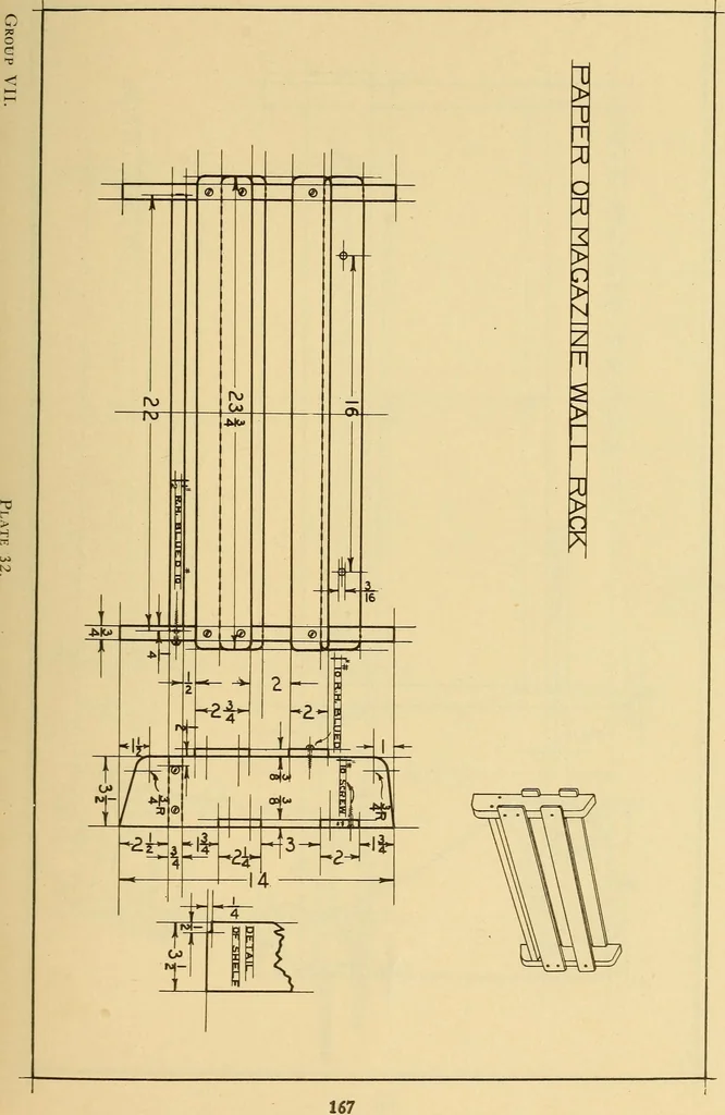 An illustration from Correlated courses in woodwork and mechanical drawing, 1912, leaf 174