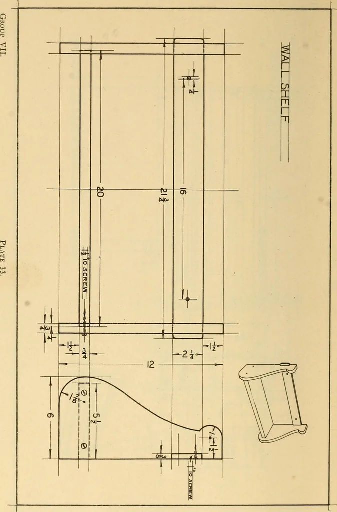 An illustration from Correlated courses in woodwork and mechanical drawing, 1912, leaf 175