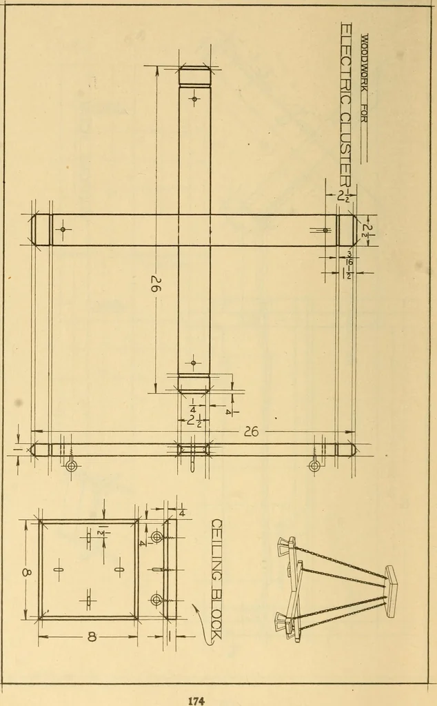 An illustration from Correlated courses in woodwork and mechanical drawing, 1912, leaf 181