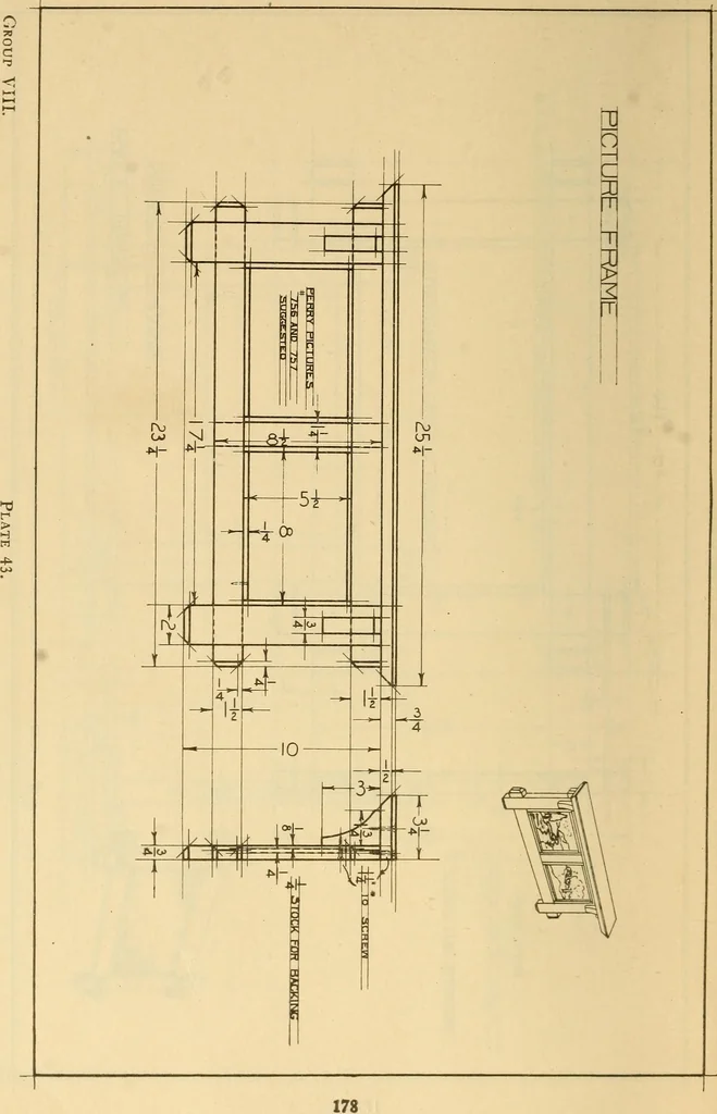 An illustration from Correlated courses in woodwork and mechanical drawing, 1912, leaf 185