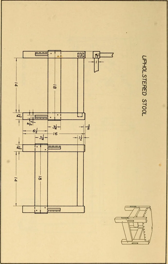 An illustration from Correlated courses in woodwork and mechanical drawing, 1912, leaf 201