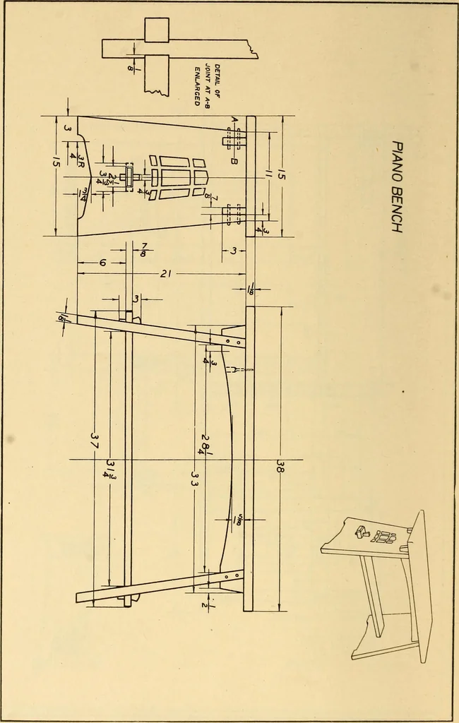 An illustration from Correlated courses in woodwork and mechanical drawing, 1912, leaf 211