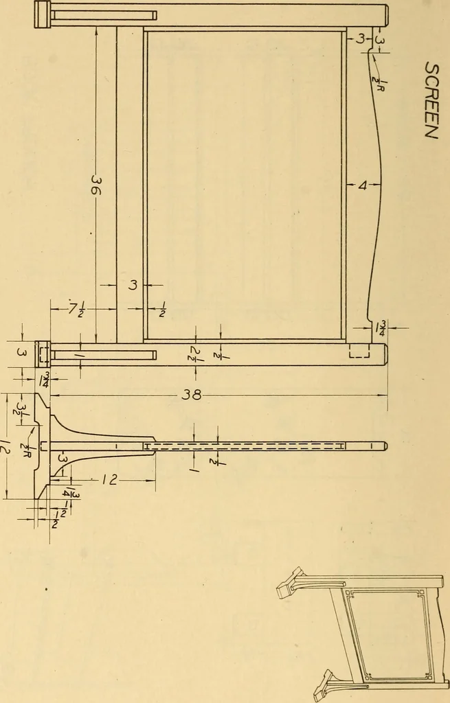 An illustration from Correlated courses in woodwork and mechanical drawing, 1912, leaf 221