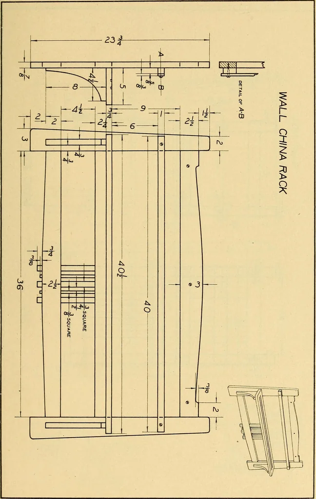 An illustration from Correlated courses in woodwork and mechanical drawing, 1912, leaf 224