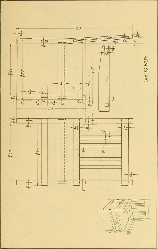 An illustration from Correlated courses in woodwork and mechanical drawing, 1912, leaf 226