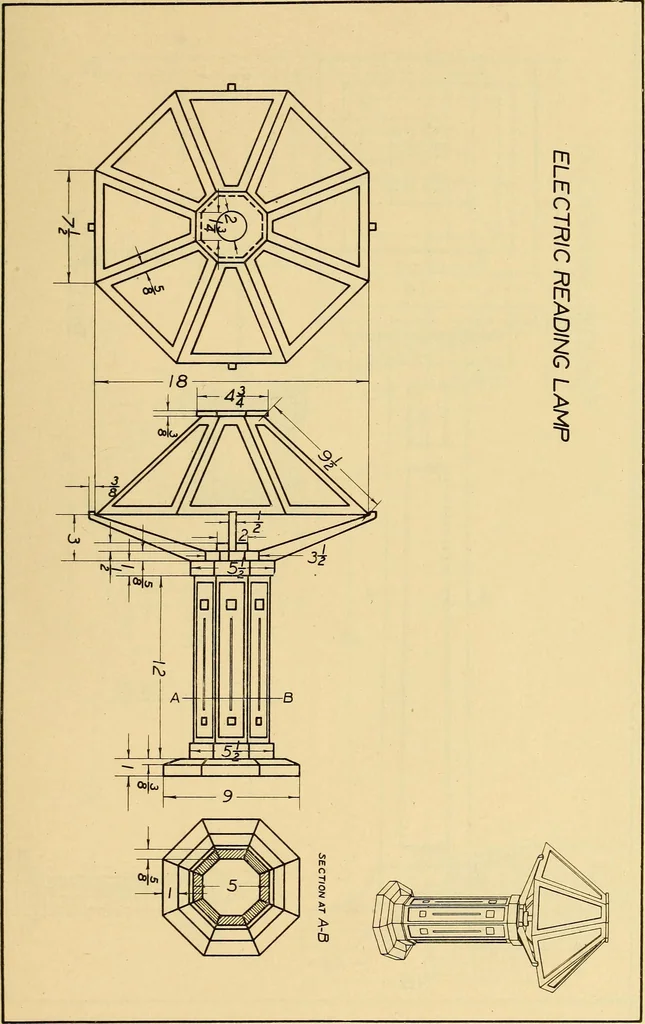 An illustration from Correlated courses in woodwork and mechanical drawing, 1912, leaf 228