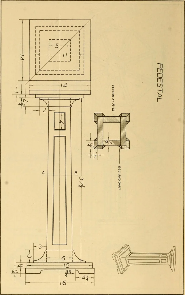 An illustration from Correlated courses in woodwork and mechanical drawing, 1912, leaf 229