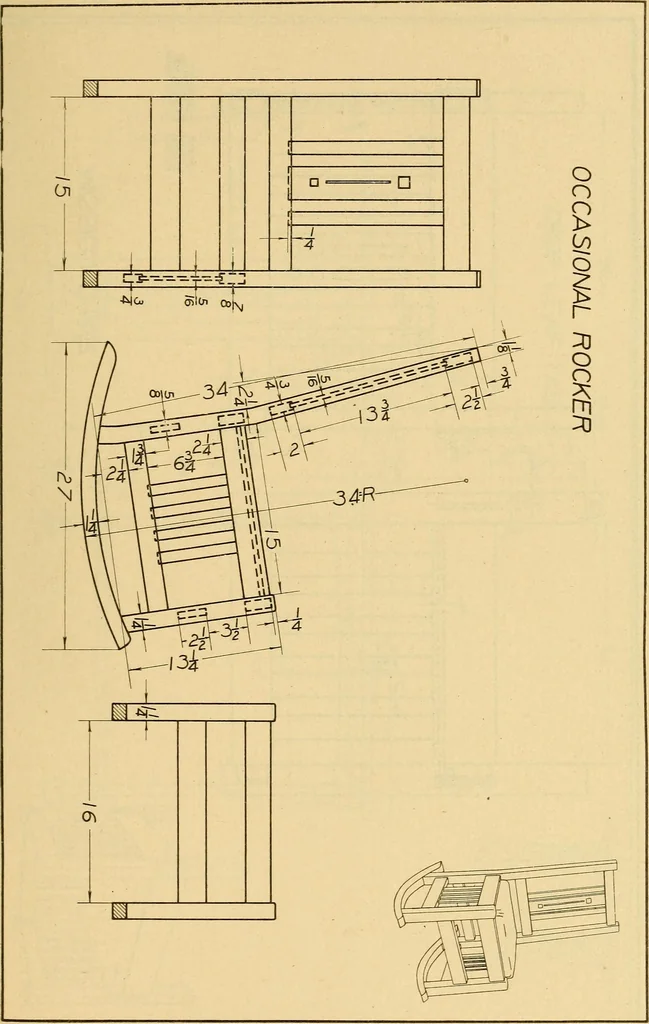 An illustration from Correlated courses in woodwork and mechanical drawing, 1912, leaf 230