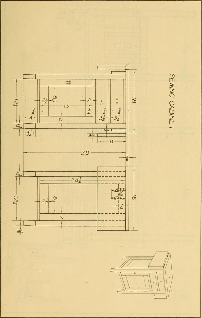 An illustration from Correlated courses in woodwork and mechanical drawing, 1912, leaf 238
