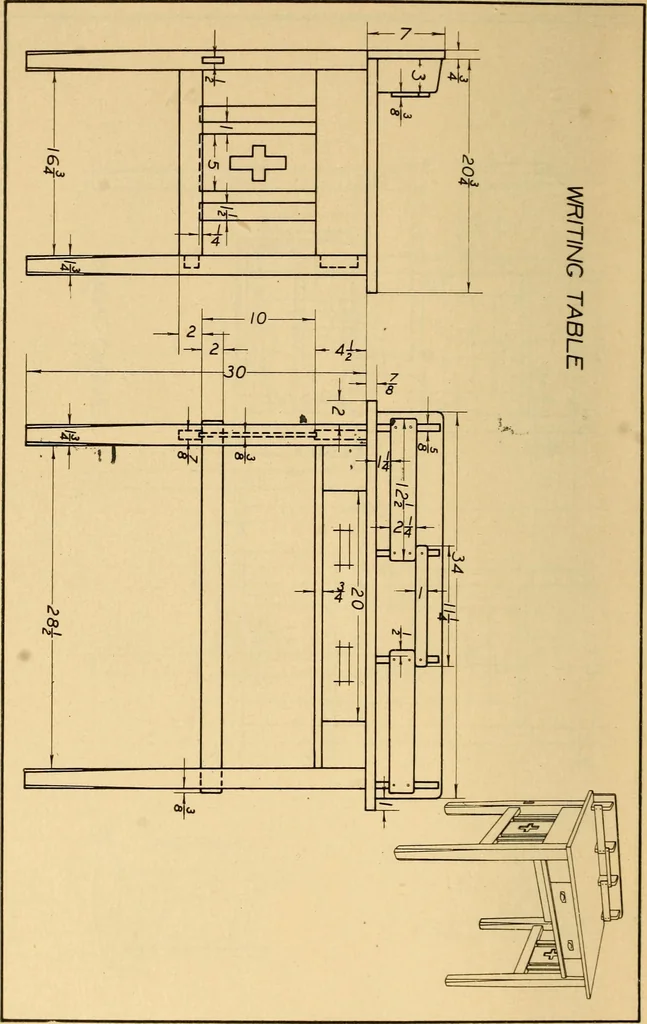 An illustration from Correlated courses in woodwork and mechanical drawing, 1912, leaf 239
