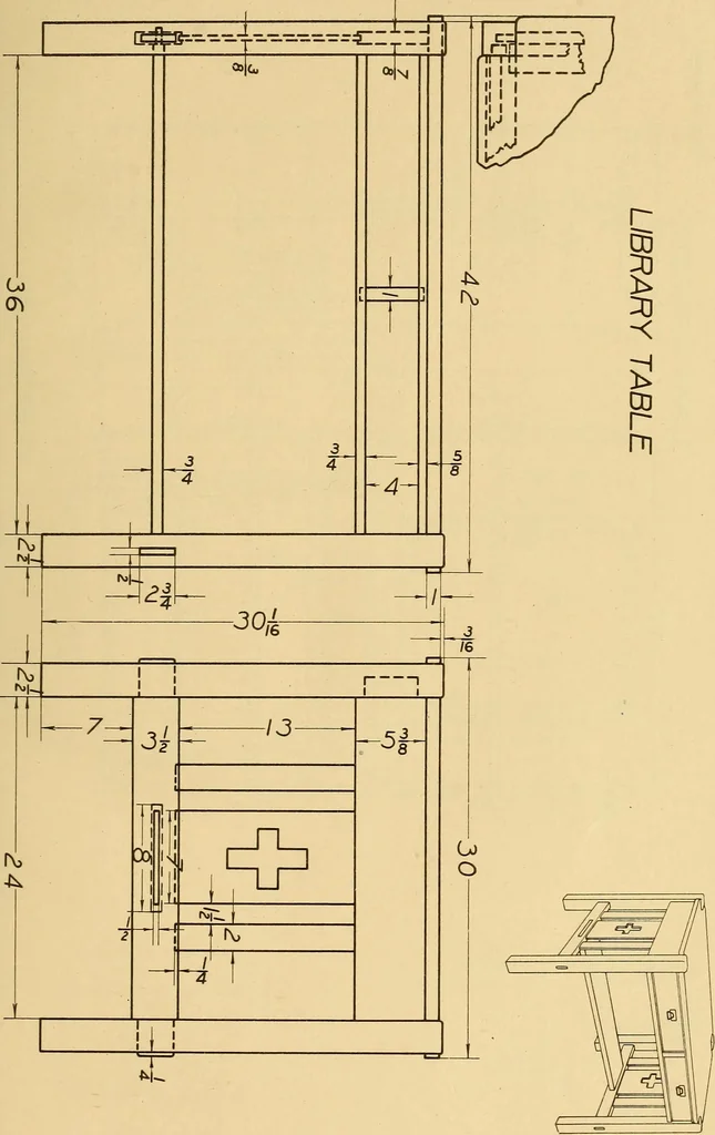 An illustration from Correlated courses in woodwork and mechanical drawing, 1912, leaf 242