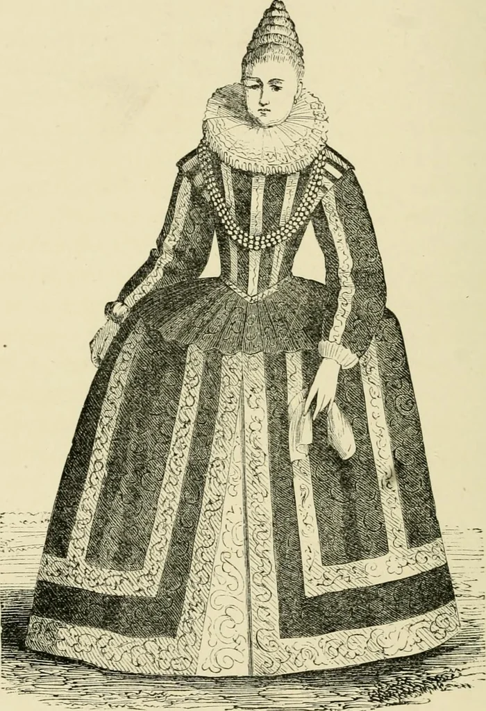 An illustration from The corset and the crinoline : a book of modes and costumes from remote periods to the present time, 1868, leaf 101