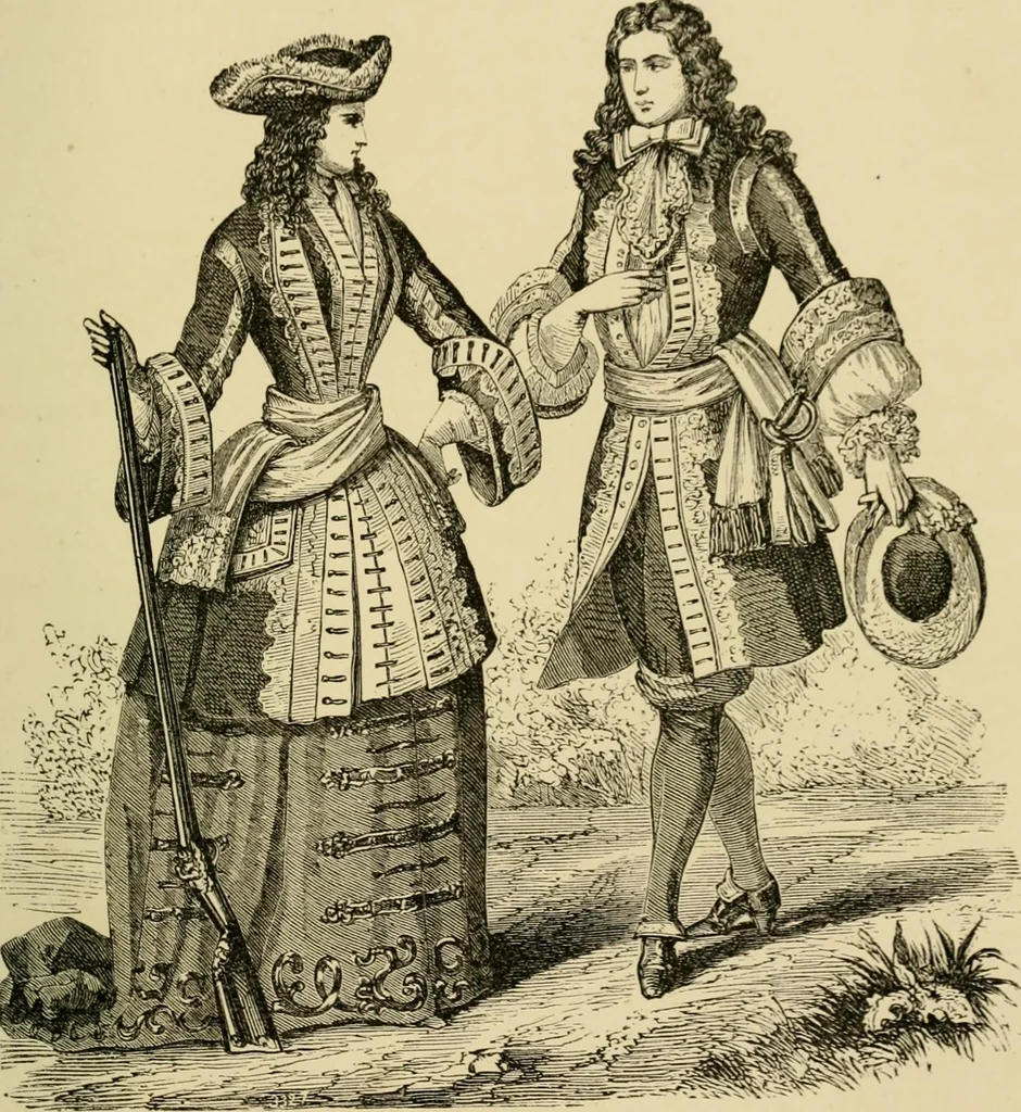 An illustration from The corset and the crinoline : a book of modes and costumes from remote periods to the present time, 1868, leaf 104