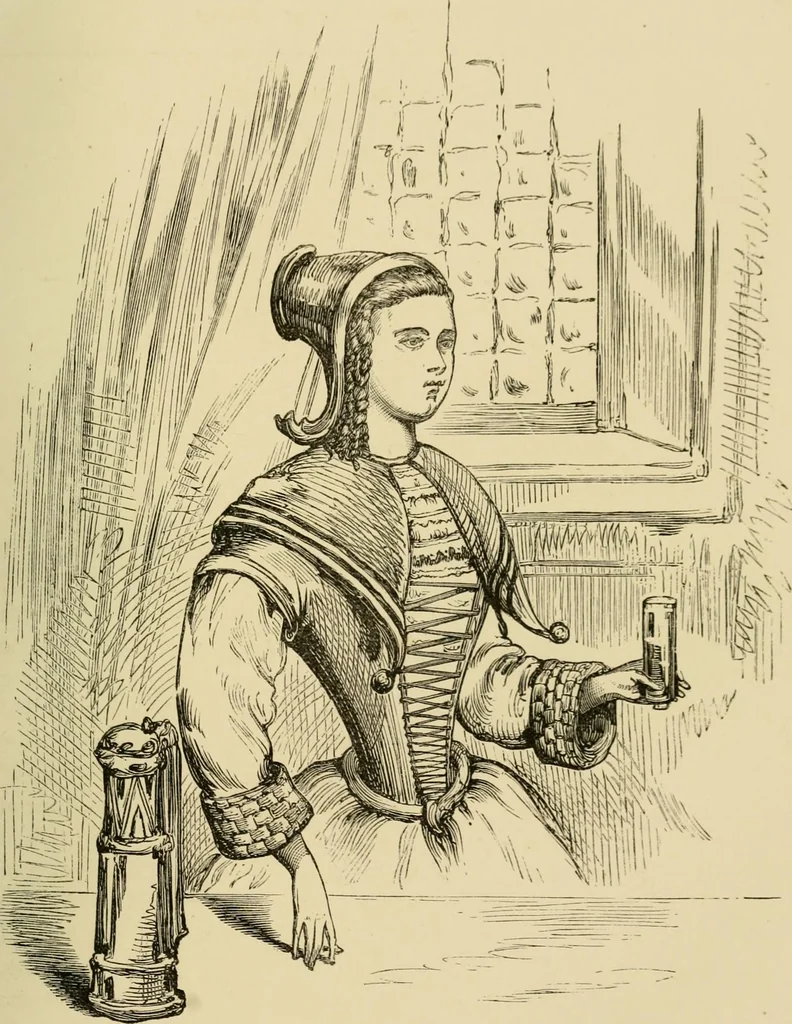 An illustration from The corset and the crinoline : a book of modes and costumes from remote periods to the present time, 1868, leaf 110