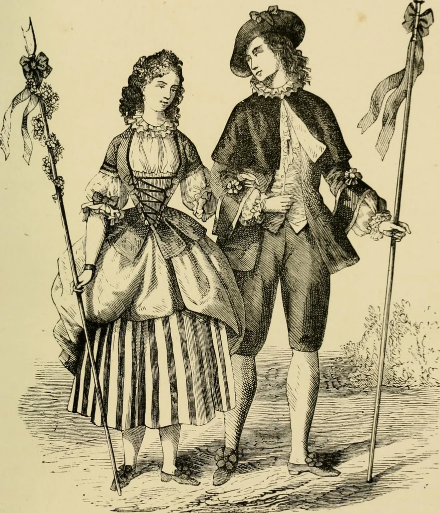 An illustration from The corset and the crinoline : a book of modes and costumes from remote periods to the present time, 1868, leaf 116