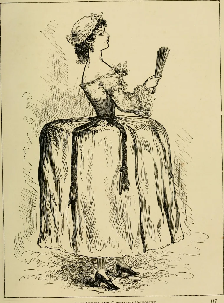 An illustration from The corset and the crinoline : a book of modes and costumes from remote periods to the present time, 1868, leaf 122
