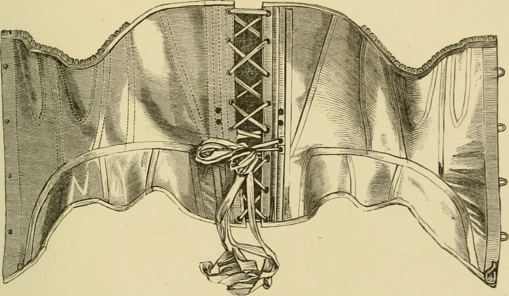 An illustration from The corset and the crinoline : a book of modes and costumes from remote periods to the present time, 1868, leaf 208