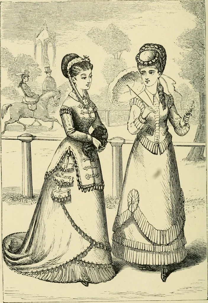An illustration from The corset and the crinoline : a book of modes and costumes from remote periods to the present time, 1868, leaf 227