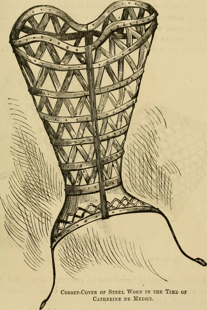 An illustration from The corset and the crinoline : a book of modes and costumes from remote periods to the present time, 1868, leaf 76