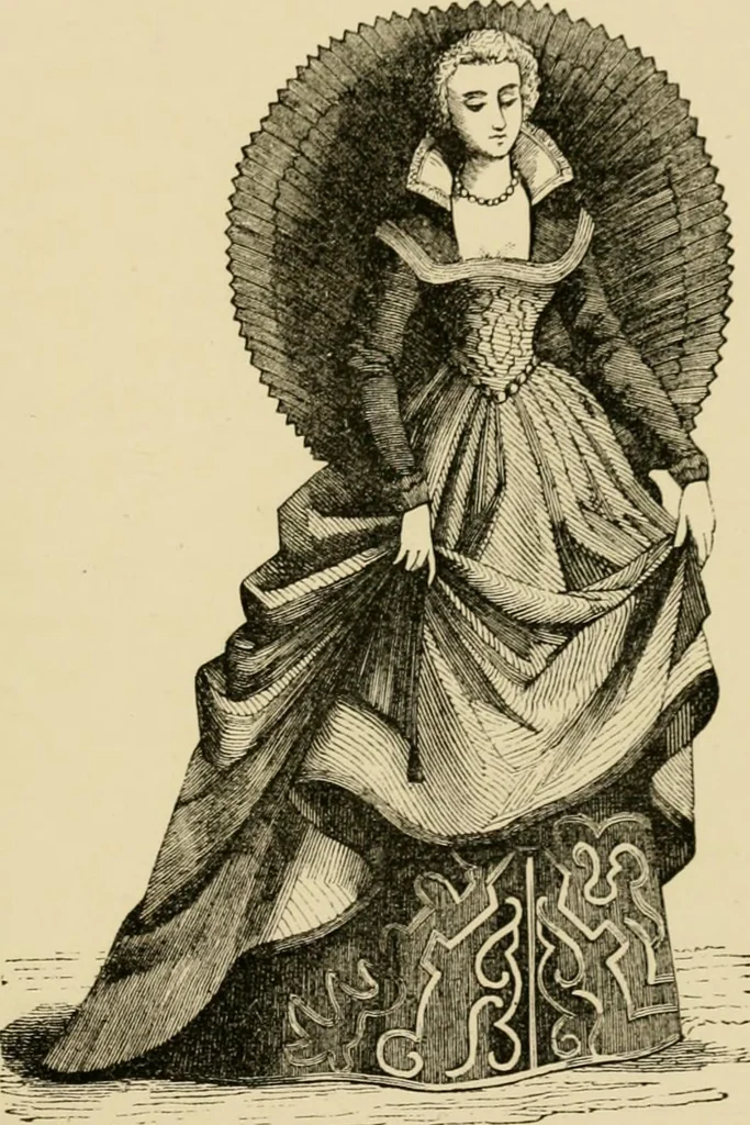 An illustration from The corset and the crinoline : a book of modes and costumes from remote periods to the present time, 1868, leaf 88