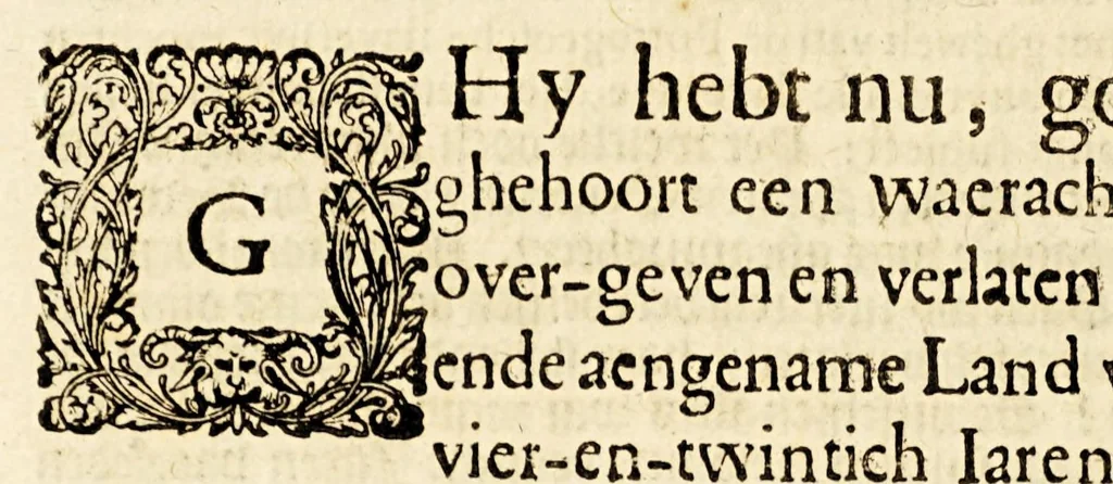 An illustration from Cort, bondigh ende waerachtich verhael van't schandelijck over-geven ende verlaten vande voorname conquesten van Brasil, : onder de regeeringe vande Heeren Wouter van Schonenburgh, president, Hendrick Haecx, hoogen raet, ende Sigismondus van Schoppe, luytenant Generael over de militie, 1654, 1655, leaf 34