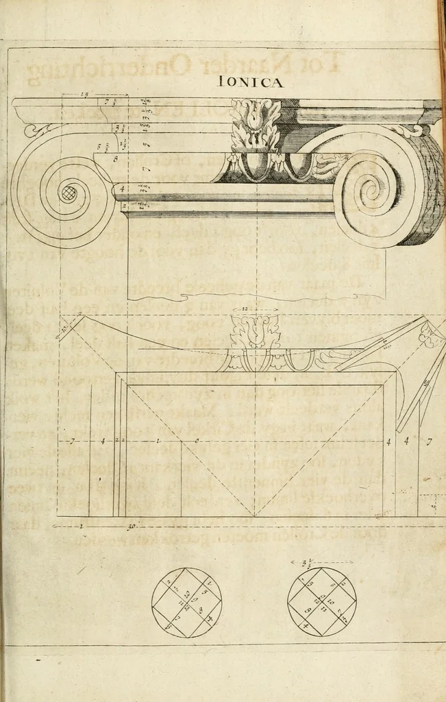 An illustration from Cort onderwys van de vyf colomen, leaf 65
