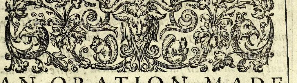 An illustration from Coryats crudities : hastily gobled up in five moneths travells in France, Savoy, Italy, Rhetia commonly called the Grisons country, Helvetia aliàs Switzerland, some parts of high Germany, and the Netherlands : newly digested in the hungry aire of Odcombe in the county of Somerset, & now dispersed to the nourishment of the travelling members of this kingdome ... : now distilled into English spirit through the Odcombian Limbecke; this precedeth the crudities; another also composed by the author of the former, in praise of travell of Germanie in particular, sublimed and brought over the helme in the stillitorie of the said travelling Thomas, this about the center or navell of the crudities : then in the posterne of them looke, and thou shalt find the posthume poems of the authors father .., 1611, leaf 159