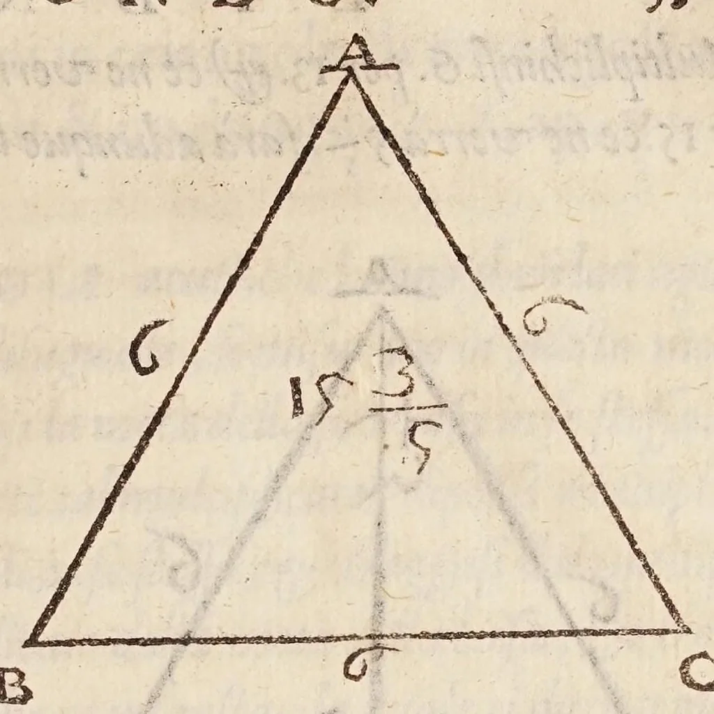 An illustration from Cosimo Bartoli ... Del modo di misvrare le distantie, le superficie, i corpi, le piante, le prouincie, le prospettiue, & tutte le altre cose terrene, che possono occorrere a gli huomini, secondo le uere regole d'Euclide, & de gli altri piu lodati scrittori, 1564, leaf 121
