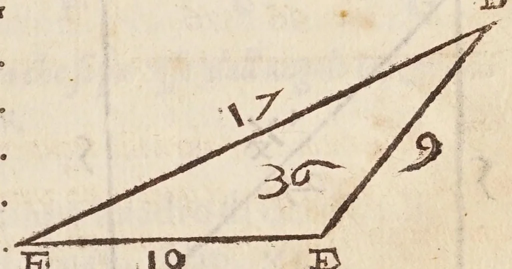 An illustration from Cosimo Bartoli ... Del modo di misvrare le distantie, le superficie, i corpi, le piante, le prouincie, le prospettiue, & tutte le altre cose terrene, che possono occorrere a gli huomini, secondo le uere regole d'Euclide, & de gli altri piu lodati scrittori, 1564, leaf 133