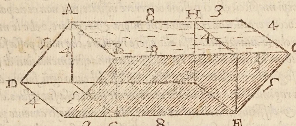 An illustration from Cosimo Bartoli ... Del modo di misvrare le distantie, le superficie, i corpi, le piante, le prouincie, le prospettiue, & tutte le altre cose terrene, che possono occorrere a gli huomini, secondo le uere regole d'Euclide, & de gli altri piu lodati scrittori, 1564, leaf 193
