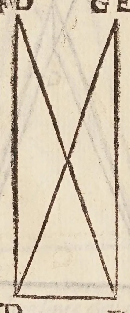 An illustration from Cosimo Bartoli ... Del modo di misvrare le distantie, le superficie, i corpi, le piante, le prouincie, le prospettiue, & tutte le altre cose terrene, che possono occorrere a gli huomini, secondo le uere regole d'Euclide, & de gli altri piu lodati scrittori, 1564, leaf 238