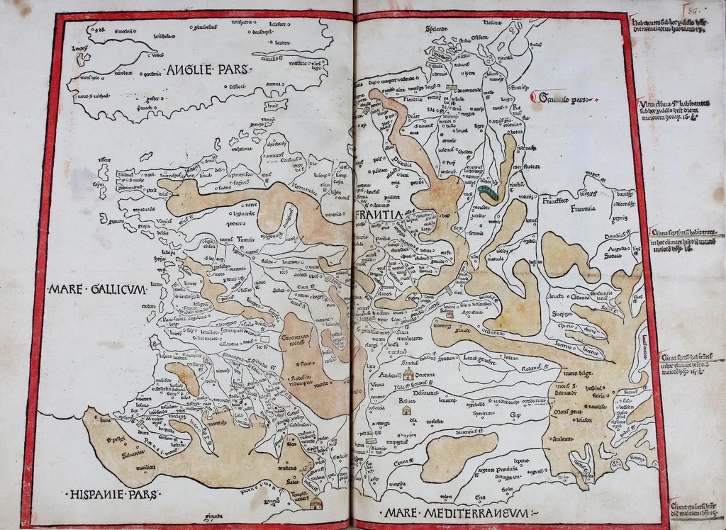 An illustration from Cosmographia, leaf 169