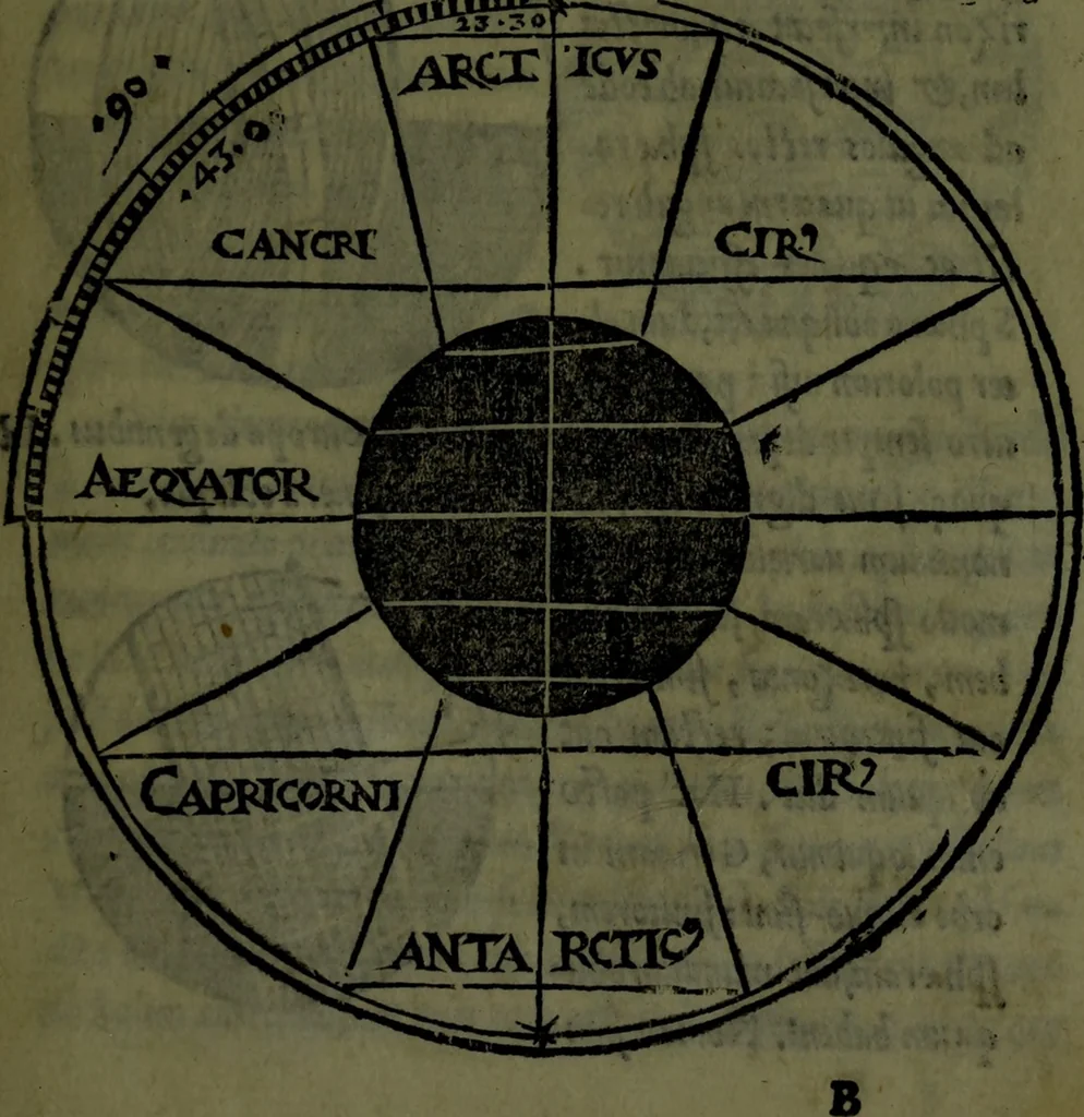 An illustration from Cosmographiae introductio cum quibusdam geometriae ac astronomiae principiis ad eam rem necessariis, 1541, leaf 20