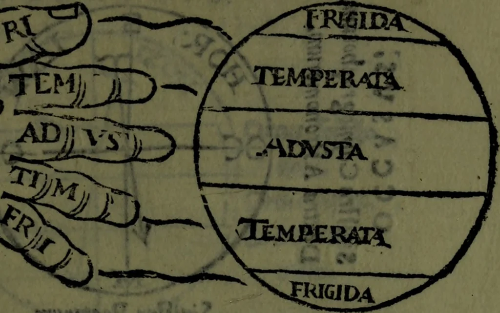 An illustration from Cosmographiae introductio cum quibusdam geometriae ac astronomiae principiis ad eam rem necessariis, 1541, leaf 26