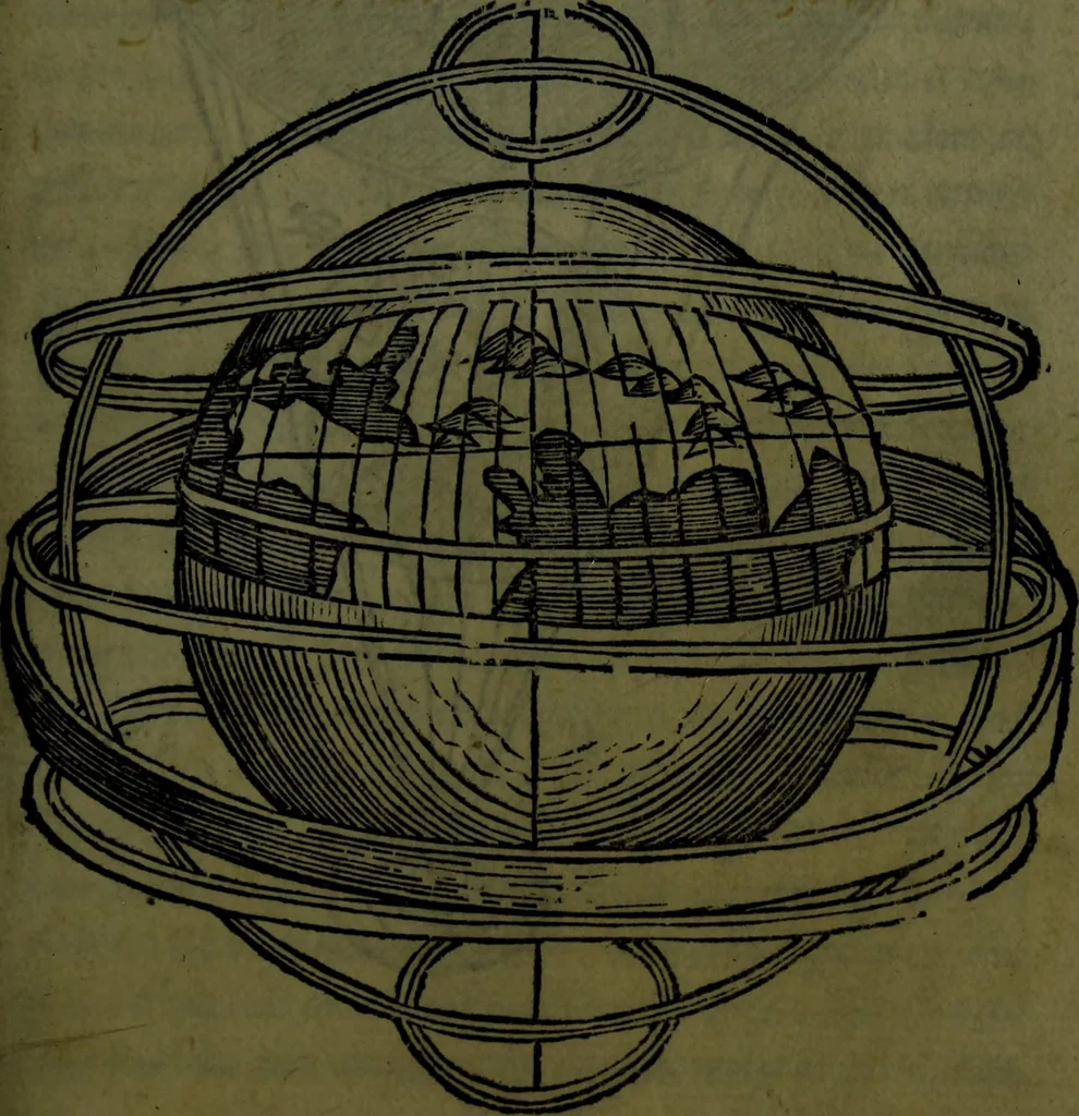 An illustration from Cosmographiae introductio cum quibusdam geometriae ac astronomiae principiis ad eam rem necessariis, 1541, leaf 4