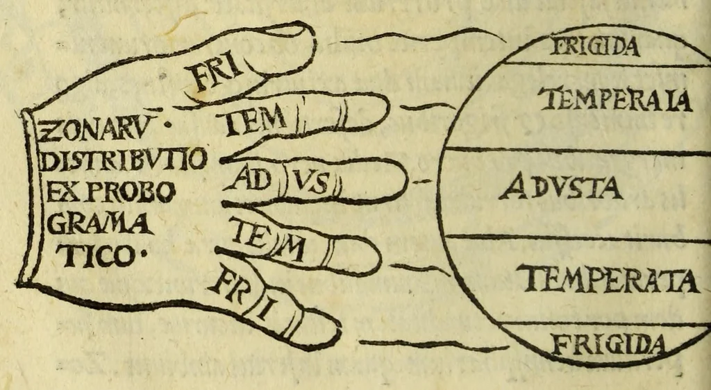An illustration from Cosmographiae introductio : cum quibusdam gæometriæ [sic] ac astronomiæ principijs ad eam rem necessarijs, 1532, leaf 34