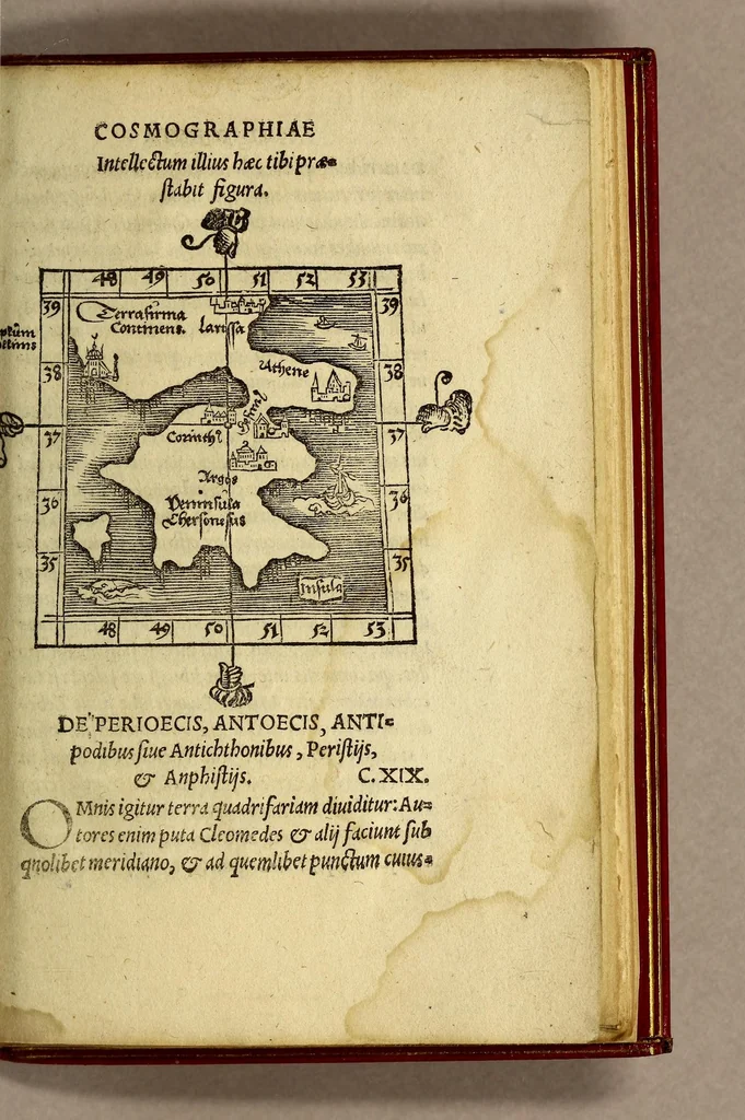 An illustration from Cosmographiae introductio : cum quibusdam gæometriæ [sic] ac astronomiæ principijs ad eam rem necessarijs, 1532, leaf 65