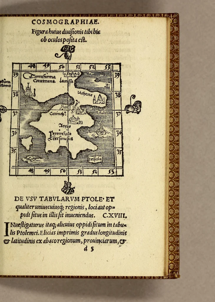 An illustration from Cosmographiae introductio : cum quibusdam gæometriæ [sic] ac astronomiæ principijs ad eam rem necessarijs, 1533, leaf 67