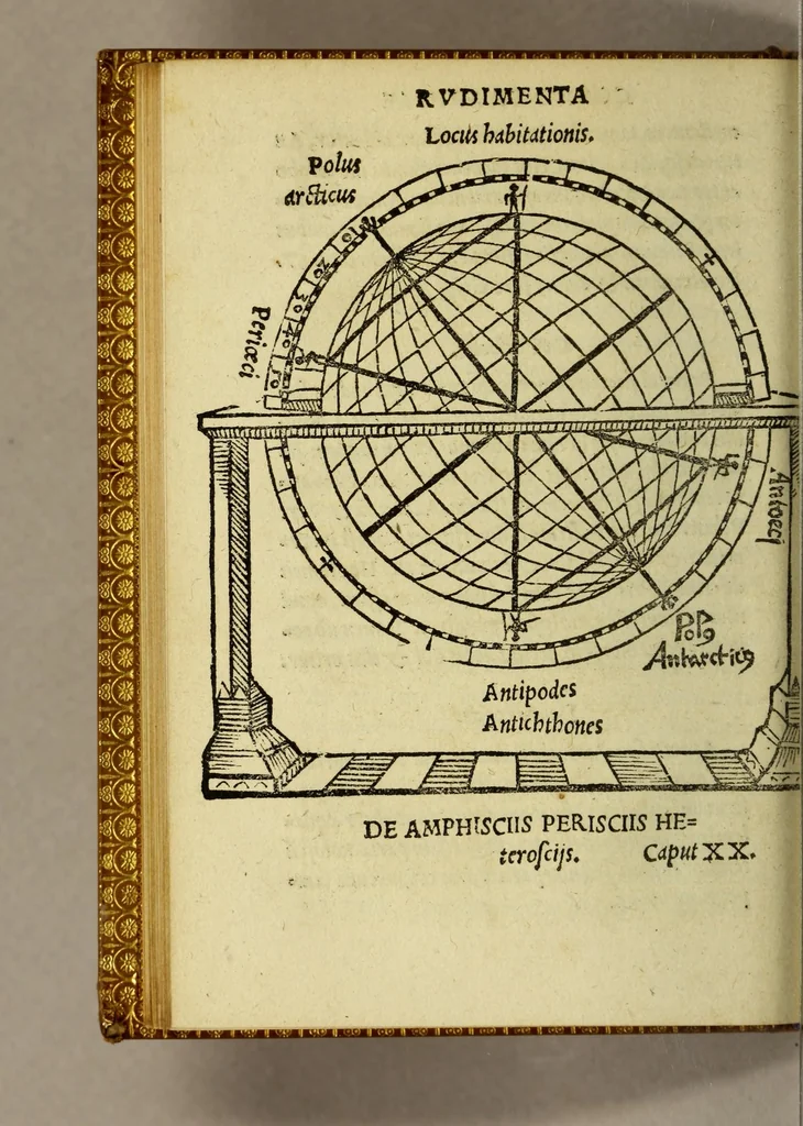 An illustration from Cosmographiae introductio : cum quibusdam gæometriæ [sic] ac astronomiæ principijs ad eam rem necessarijs, 1533, leaf 72