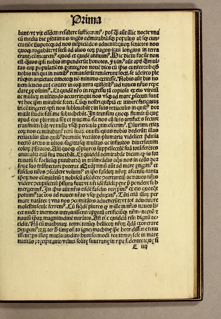 An illustration from Cosmographi[a]e introductio : cum quibusdam geometri[a]e ac astronomi[a]e principijs ad eam rem necessarijs. Insuper Quattuor Americi Vespucij nauigationes. : Uniuersalis cosmographi[a]e descriptio tam in solido [quam] plano, eis etiam insertis qu[a]e Ptholom[a]eo ignota, a nuperis reperta sunt, 1509, leaf 51