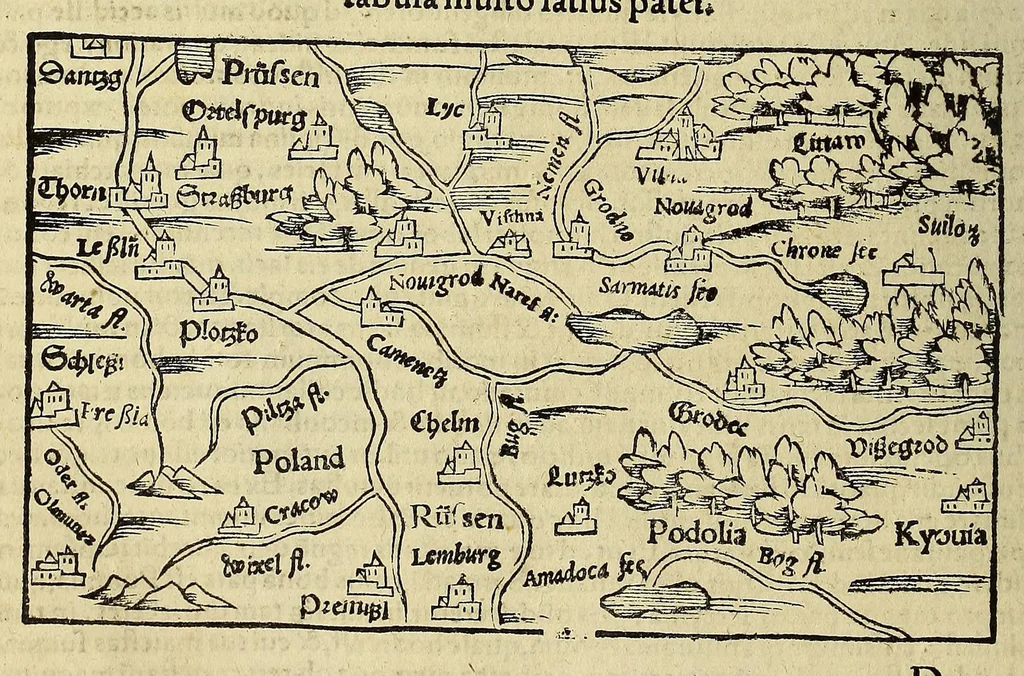 An illustration from Cosmographiae vniuersalis lib. VI. in quibus iuxta certioris fidei scriptores, sine omni cuiuscunq[ue] molestia, uel læsione, describuntur, omnium habitabilis orbis partium situs propriæq[ue] dotes. regionum topographicæ picturæ. ..., 1572, leaf 1322