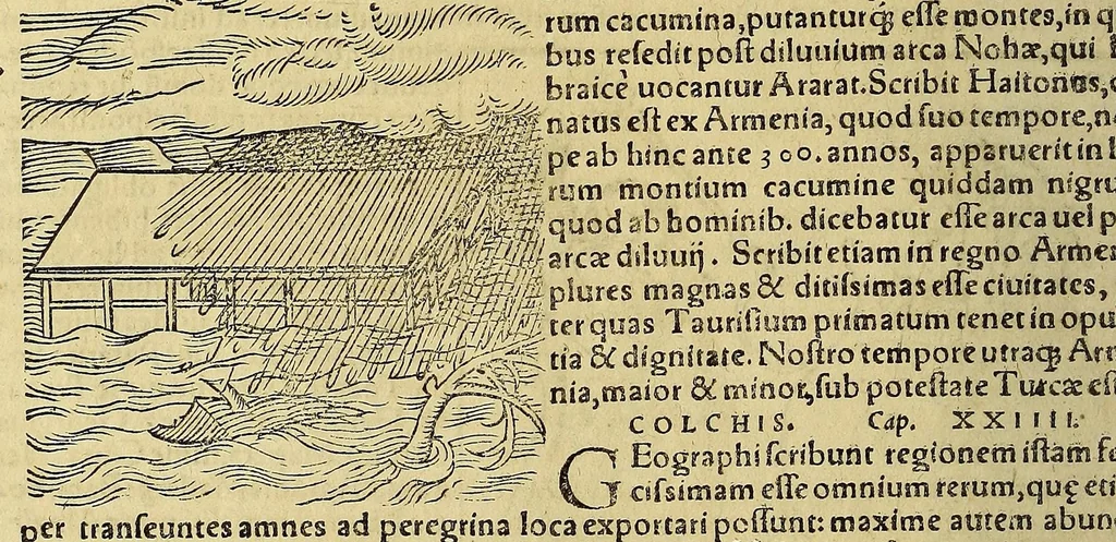 An illustration from Cosmographiae vniuersalis lib. VI. in quibus iuxta certioris fidei scriptores, sine omni cuiuscunq[ue] molestia, uel læsione, describuntur, omnium habitabilis orbis partium situs propriæq[ue] dotes. regionum topographicæ picturæ. ..., 1572, leaf 1438