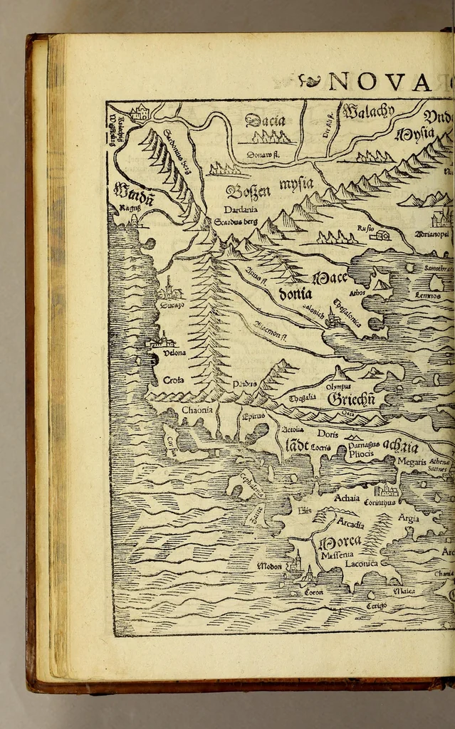 An illustration from Cosmographiae vniuersalis lib. VI. in quibus iuxta certioris fidei scriptores, sine omni cuiuscunq[ue] molestia, uel læsione, describuntur, omnium habitabilis orbis partium situs propriæq[ue] dotes. regionum topographicæ picturæ. ..., 1572, leaf 84