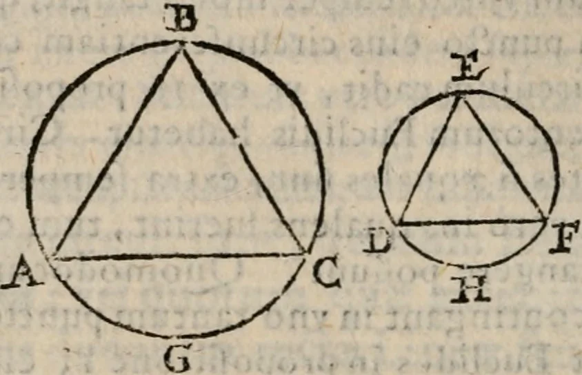 An illustration from Cosmographia in qvatvor libros distribvta summo ordine, miraqve facilitate, ac breuitate ad magnam Ptolemæi mathematicam constructionem, ad vniuersamque astrologiam institutens. Francisco Barocio ... avtore. Cum præfatione eiusdem autoris, in qua perfecta quidem astrologiæ diuisio, & enarratio autorum illustrium, & voluminum ab eis conscriptorum in singulis astrologiæ partibus habetur: Joannis de Sacrobosco verò 84 errores, et alij permulti suorum expositorum, & sectatorum ostenduntur. rationibusq[uam] redarguuntur. Præcesserunt etiam quædam communia mathematica, necnon arithmetica, & geometrica principia, nonnullæq[uam] propositiones, de quibus in toto opere sæpe fit mentio: ac demum locupletissimus index eorum, quæ ipsa Cosmographia continentur .., 1585, leaf 107