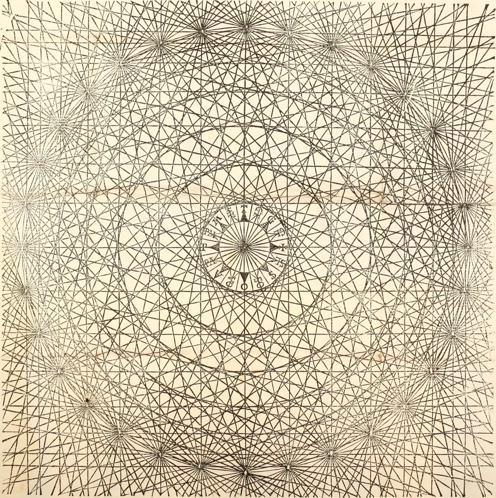 An illustration from Cosmographia in qvatvor libros distribvta summo ordine, miraqve facilitate, ac breuitate ad magnam Ptolemæi mathematicam constructionem, ad vniuersamque astrologiam institutens. Francisco Barocio ... avtore. Cum præfatione eiusdem autoris, in qua perfecta quidem astrologiæ diuisio, & enarratio autorum illustrium, & voluminum ab eis conscriptorum in singulis astrologiæ partibus habetur: Joannis de Sacrobosco verò 84 errores, et alij permulti suorum expositorum, & sectatorum ostenduntur. rationibusq[uam] redarguuntur. Præcesserunt etiam quædam communia mathematica, necnon arithmetica, & geometrica principia, nonnullæq[uam] propositiones, de quibus in toto opere sæpe fit mentio: ac demum locupletissimus index eorum, quæ ipsa Cosmographia continentur .., 1585, leaf 270