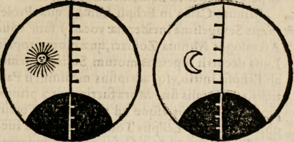 An illustration from Cosmographia in qvatvor libros distribvta summo ordine, miraqve facilitate, ac breuitate ad magnam Ptolemæi mathematicam constructionem, ad vniuersamque astrologiam institutens. Francisco Barocio ... avtore. Cum præfatione eiusdem autoris, in qua perfecta quidem astrologiæ diuisio, & enarratio autorum illustrium, & voluminum ab eis conscriptorum in singulis astrologiæ partibus habetur: Joannis de Sacrobosco verò 84 errores, et alij permulti suorum expositorum, & sectatorum ostenduntur. rationibusq[uam] redarguuntur. Præcesserunt etiam quædam communia mathematica, necnon arithmetica, & geometrica principia, nonnullæq[uam] propositiones, de quibus in toto opere sæpe fit mentio: ac demum locupletissimus index eorum, quæ ipsa Cosmographia continentur .., 1585, leaf 476