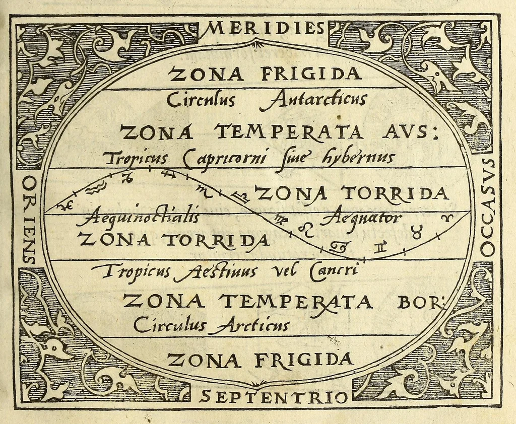 An illustration from Cosmographia Petri Apiani,, 1550, leaf 17