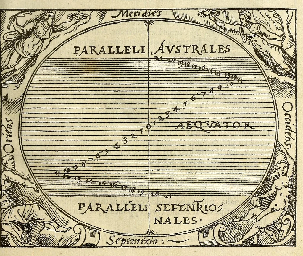 An illustration from Cosmographia Petri Apiani,, 1550, leaf 19