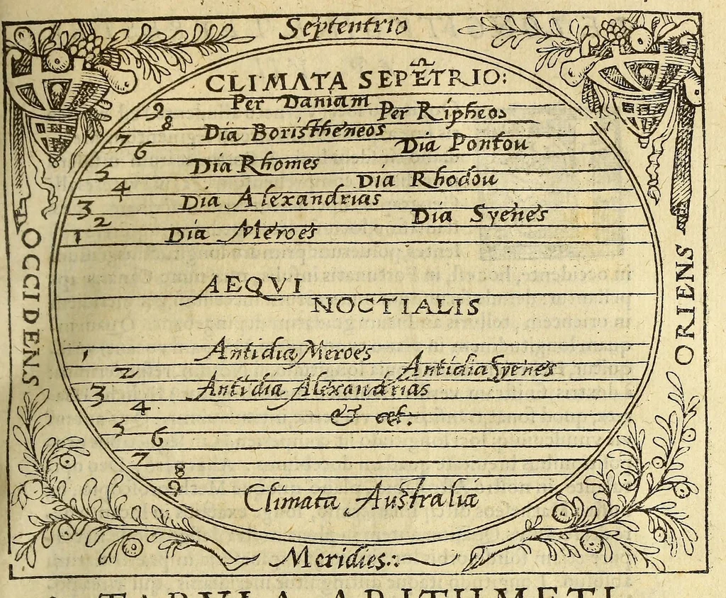 An illustration from Cosmographia Petri Apiani,, 1550, leaf 21