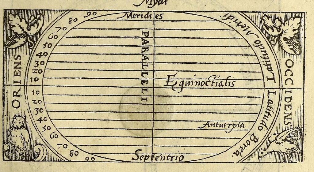 An illustration from Cosmographia Petri Apiani,, 1550, leaf 23